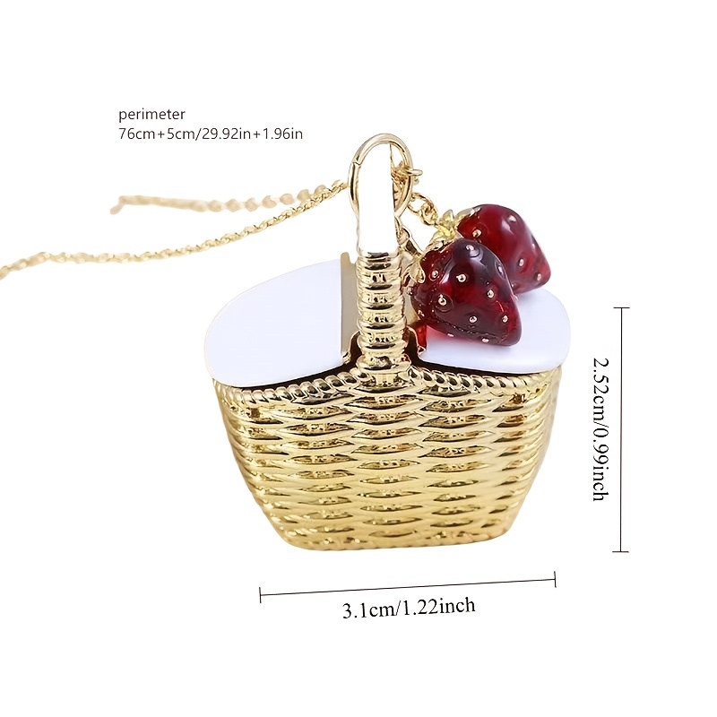 Fashionable Small Basket-Shaped Pendant Necklace